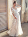 White Lace Wedding Dress V Neck A-Line Wedding Dress Short Sleeves Backless Bridal Dresses