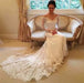 White Long Sleeves Off the Shoulder Mermaid Lace Beach Sexy Wedding Dress - Wedding Dresses