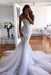 White Mermaid Sweetheart Sweep Train Tulle Lace Appliqued Wedding Dress - Wedding Dresses