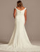 White Mermaid Wedding Dresses With Chapel Train Stretch Crepe Sleeveless Off-Shoulder Buttons Natural Waist Backless Bridal Gowns