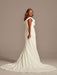 White Mermaid Wedding Dresses With Chapel Train Stretch Crepe Sleeveless Off-Shoulder Buttons Natural Waist Backless Bridal Gowns