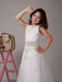 White Satin Organza Flower Girl Dresses Sleeveless Sash Lace Beaded Kids Party Dresses - Flower Girl Dress