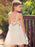 White Flower Girl Dresses Jewel Neck Tulle Sleeveless Short A-Line Bows Kids Party Dresses