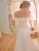 White Simple Wedding Dress A-Line Off The Shoulder Chiffon Strapless Long Bridal Dresses