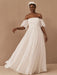 White Simple Wedding Dress A-Line Off The Shoulder Chiffon Strapless Long Bridal Dresses