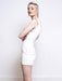 White Simple Wedding Dress A-Line V-Neck Half Sleeves Backless Tulle Satin Fabric Long Bridal Gowns
