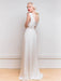 White Simple Wedding Dress A-Line V-Neck Sleeveless Backless Buttons Satin Fabric Lace Long Bridal Dresses