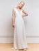 White Simple Wedding Dress A-Line V-Neck Sleeveless Backless Buttons Satin Fabric Lace Long Bridal Dresses