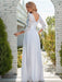 White Simple Wedding Dress Lace Jewel Neck Lace Chiffon Half Sleeves Natural Waist A-Line Bridal Dresses