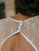 White Simple Wedding Dress Lace Jewel Neck Half Sleeves Backless A-Line Lace Chiffon Long Bridal Gowns