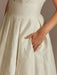 White Simple Wedding Dress Lace V-Neck Sleeveless A-Line Court Train Backless Bridal Gowns