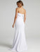 White Simple Wedding Dress Mermaid Brush Train Zipper Strapless Polyester Bridal Gowns