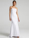 White Simple Wedding Dress Mermaid Brush Train Zipper Strapless Polyester Bridal Gowns