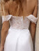 White Simple Wedding Dress Satin Fabric Strapless Sleeveless Cut Out A-Line Off The Shoulder Long Bridal Dresses