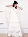 White Simple Wedding Dress Satin Fabric V-Neck Sleeveless Ruffles A-Line Long Chiffon Bridal Dresses