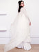 White Simple Wedding Dress Satin Fabric V-Neck Sleeveless Ruffles A-Line Long Chiffon Bridal Dresses