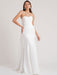 White Simple Wedding Dress Sheath Strapless Sleeveless Buttons Chapel Train Matte Satin Bridal Dresses