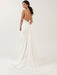 White Simple Wedding Dress Spaghetti Straps Satin Fabric V-Neck Sleeveless Ruffles Mermaid Bridal Dresses