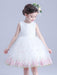 White Flower Girl Dresses Jewel Neck Sleeveless Bows Kids Social Party Dresses