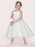 Flower Girl Dresses White Tulle Jewel Neck Sleeveless Formal Kids Pageant Dresses