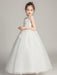 Flower Girl Dresses Jewel Neck Tulle Sleeveless Ankle Length Princess Silhouette Embroidered Kids Party Dresses