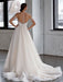 White Wedding Dress A-Line Bridal Gowns Beaded Tulle Wedding Dress