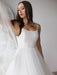 White Wedding Dress Designed Neckline Sleeveless Backless Zipper Tiered With Train Tulle Long Bridal Gowns