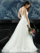 White Wedding Dress Designed Neckline Sleeveless Backless Zipper Tiered With Train Tulle Long Bridal Gowns