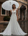White Wedding Dress Illusion Neckline Sleeveless Applique Chiffon Floor Length Bridal Gowns Train Dress