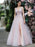 Women Evening Dress A-Line V-Neck Floor-Length Backless Applique Lace Social Pageant Dresses Split Gown