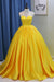Yellow Ball Gown High Neck Prom with Beading Long Halter Quinceanera Dress - Prom Dresses