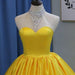 Yellow Ball Gown High Neck Prom with Beading Long Halter Quinceanera Dress - Prom Dresses