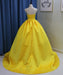 Yellow Ball Gown High Neck Prom with Beading Long Halter Quinceanera Dress - Prom Dresses